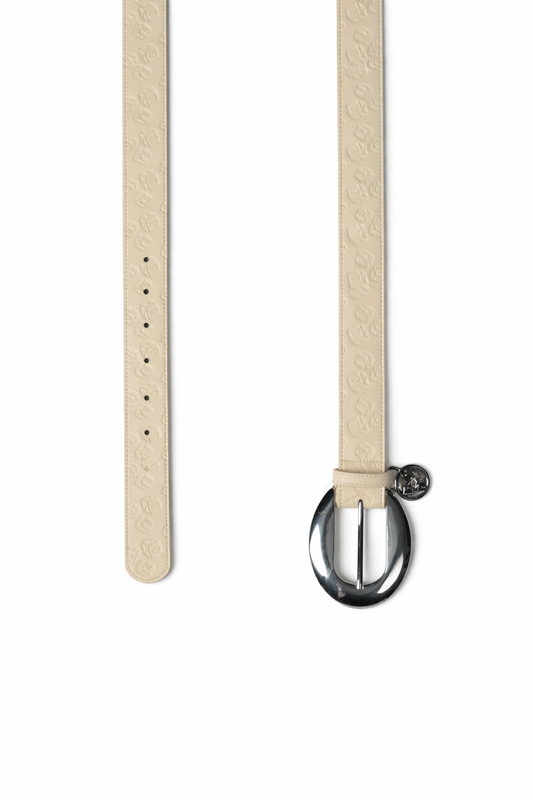 Beig - 099 Embossed Leather Belt
